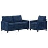 vidaXL Ensemble de Canap&eacute;s 2 pc Bleu marine Polyester