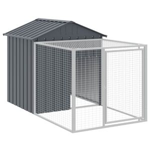 vidaXL Cage &agrave; poulets avec enclos Anthracite 117 x 201 x 123 cm Acier galvanis&eacute;