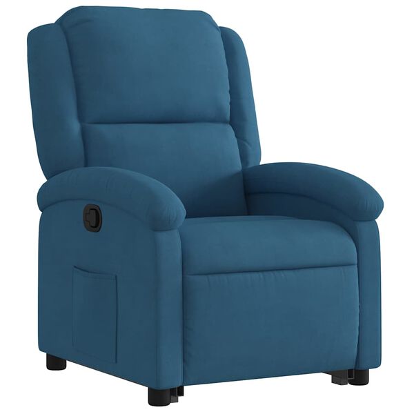 vidaXL Fauteuil inclinable bleu velours