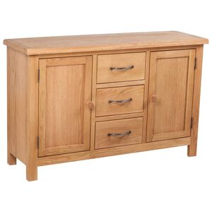 vidaXL Buffet avec 3 tiroirs 110 x 33,5 x 70 cm Bois de ch&ecirc;ne massif