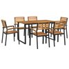 vidaXL Ensemble &agrave; manger de jardin 7 pcs bois d'acacia solide et m&eacute;tal