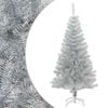 vidaXL Sapin de No&euml;l artificiel avec support argent&eacute; 150 cm PET