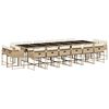 vidaXL Ensemble &agrave; manger de jardin et coussins 17 pcs beige
