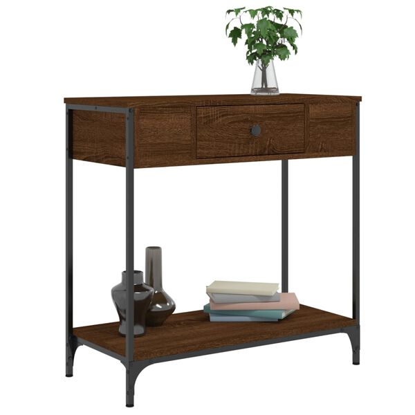 vidaXL Table console chêne marron 75x34,5x75 cm bois d'ingénierie