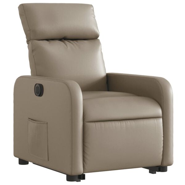 vidaXL Fauteuil inclinable &eacute;lectrique cappuccino similicuir