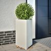vidaXL Jardinières 2 pcs blanc triangulaire 50x43x75 cm acier