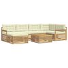 vidaXL Ensemble de canap&eacute;s d'ext&eacute;rieur 7 pcs Blanc et cr&egrave;me