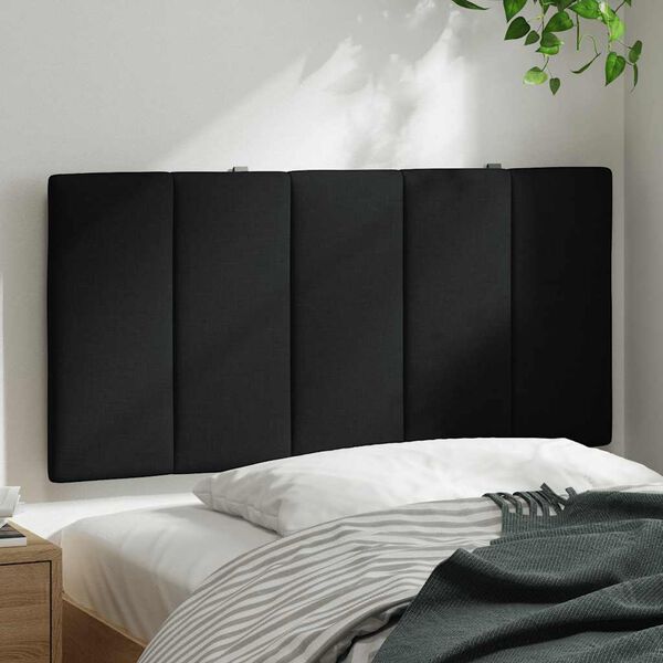vidaXL Coussin de t&ecirc;te de lit Hanko noir 100 cm tissu