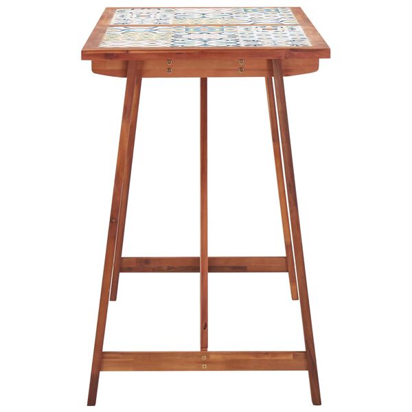 vidaXL Ensemble de bar d'ext&eacute;rieur 5 pcs Carreau mosa&iuml;que et acacia