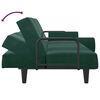 vidaXL Canap&eacute;-lit avec accoudoirs vert fonc&eacute; velours