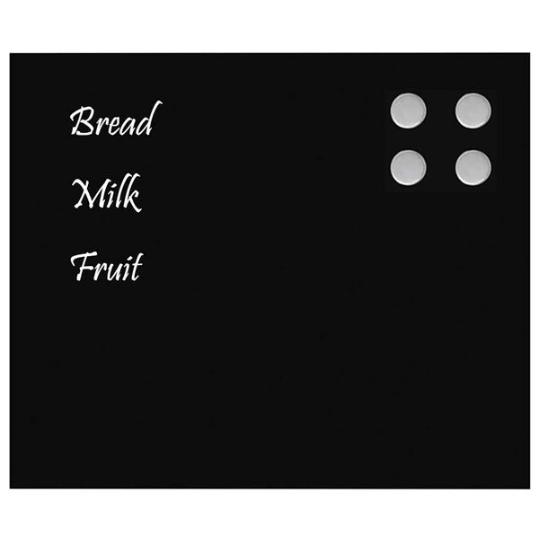 vidaXL Tableau noir magn&eacute;tique mural Noir 60x50 cm Verre tremp&eacute;