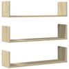 vidaXL &Eacute;tag&egrave;res murales 3pcs ch&ecirc;ne sonoma 80x18x18cm bois d'ing&eacute;nierie