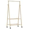 vidaXL Porte-v&ecirc;tements et &eacute;tag&egrave;res et roulettes 96x45,5x155,5cm bambou