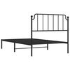 vidaXL Cadre de lit m&eacute;tal sans matelas avec t&ecirc;te de lit noir 107x203cm