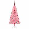 vidaXL Sapin de Noël avec 150 LED avec support Rose 150 cm PVC