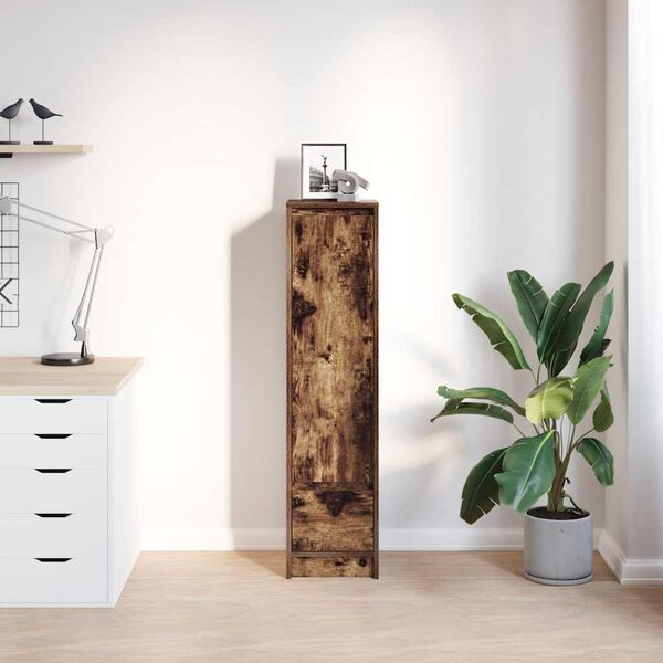 vidaXL Buffet haut chêne fumé 29,5x34x119,5 cm bois d'ingénierie