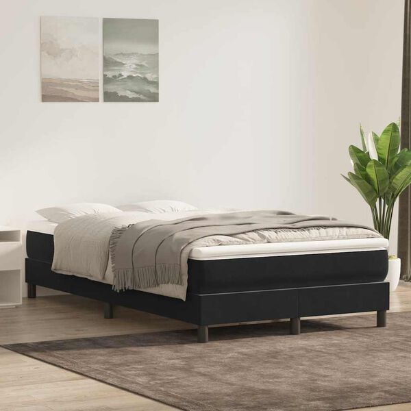 vidaXL Sommier à lattes de lit sans matelas noir 120x210 cm velours