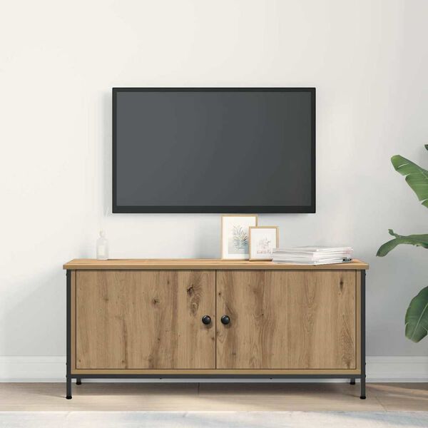 vidaXL Meuble TV Ch&ecirc;ne artisanal 100 x 35 x 45 cm Bois d'ing&eacute;nierie