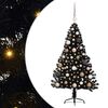 vidaXL Sapin de No&euml;l artificiel pr&eacute;-&eacute;clair&eacute; Noir 120 cm PVC