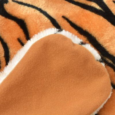 vidaXL Tapis en peluche en forme de tigre 144 cm Marron