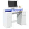 vidaXL Bureau avec lumi&egrave;res LED blanc 120x55x91 cm bois d'ing&eacute;nierie