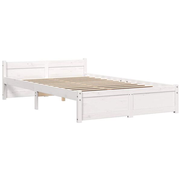 vidaXL Cadre de lit sans matelas blanc bois massif 120x200 cm