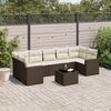 vidaXL Salon de jardin 8 pcs avec coussins marron r&eacute;sine tress&eacute;e