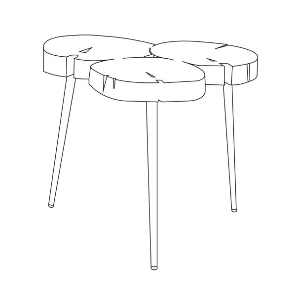 Rousseau Table d'appoint Jimi 3 Blocs de bois