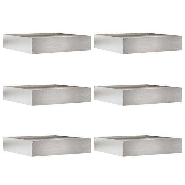 vidaXL Bordure de Pelouse 6 pcs Argent 60 x 60 x 13 cm