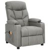 vidaXL Fauteuil électrique de massage Gris clair Tissu