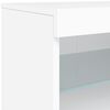 vidaXL Buffet avec lumi&egrave;res LED blanc 142,5x37x67 cm