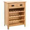 vidaXL Casier &agrave; bouteilles 72 x 32 x 90 cm Bois de ch&ecirc;ne massif