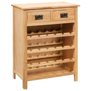 vidaXL Casier &agrave; bouteilles 72 x 32 x 90 cm Bois de ch&ecirc;ne massif