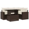 vidaXL Salon de jardin avec coussins 5 pcs marron r&eacute;sine tress&eacute;e