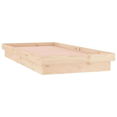 vidaXL Cadre de lit à LED 75x190 cm petit simple bois massif