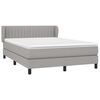 vidaXL Sommier &agrave; lattes de lit avec matelas Gris clair 140x190cm Tissu
