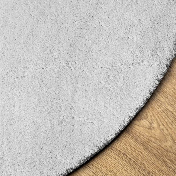 vidaXL Tapis HUARTE &agrave; poils courts doux et lavable gris &Oslash; 120 cm