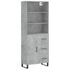vidaXL Buffet haut Gris b&eacute;ton 69,5x34x180 cm Bois d'ing&eacute;nierie
