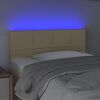 vidaXL T&ecirc;te de lit &agrave; LED Cr&egrave;me 80x5x78/88 cm Tissu