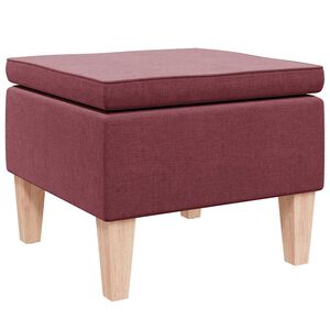 vidaXL Tabouret avec pieds en bois Rouge bordeaux Tissu