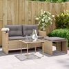 vidaXL Salon de jardin avec coussins 3 pcs beige r&eacute;sine tress&eacute;e