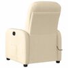 vidaXL Fauteuil inclinable de massage &eacute;lectrique cr&egrave;me tissu