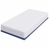 vidaXL Matelas Blanc et Bleu 80 x 160 cm Mousse Infusée de Gel