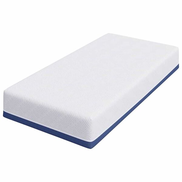 vidaXL Matelas Blanc et Bleu 80 x 160 cm Mousse Infusée de Gel