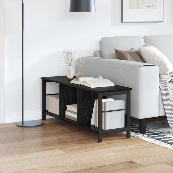 vidaXL &Eacute;tag&egrave;re Ch&ecirc;ne noir 102 x 32 x 40,5 cm Bois d'ing&eacute;nierie