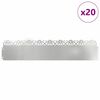vidaXL Bordures de pelouse 20 pcs Argent 103 x 0,05 x 22 cm