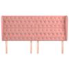 vidaXL Tête de lit avec oreilles Rose 203x23x118/128 cm Velours