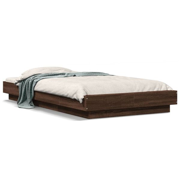 vidaXL Cadre de lit sans matelas ch&ecirc;ne marron 90x190 cm
