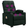 vidaXL Fauteuil de massage Vert fonc&eacute; Tissu