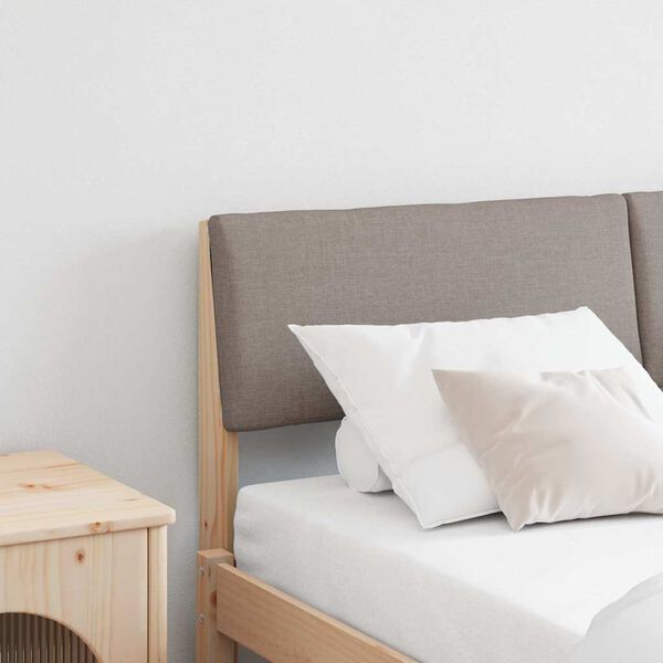vidaXL T&ecirc;te de lit capitonn&eacute;e Taupe 150 cm Pin massif